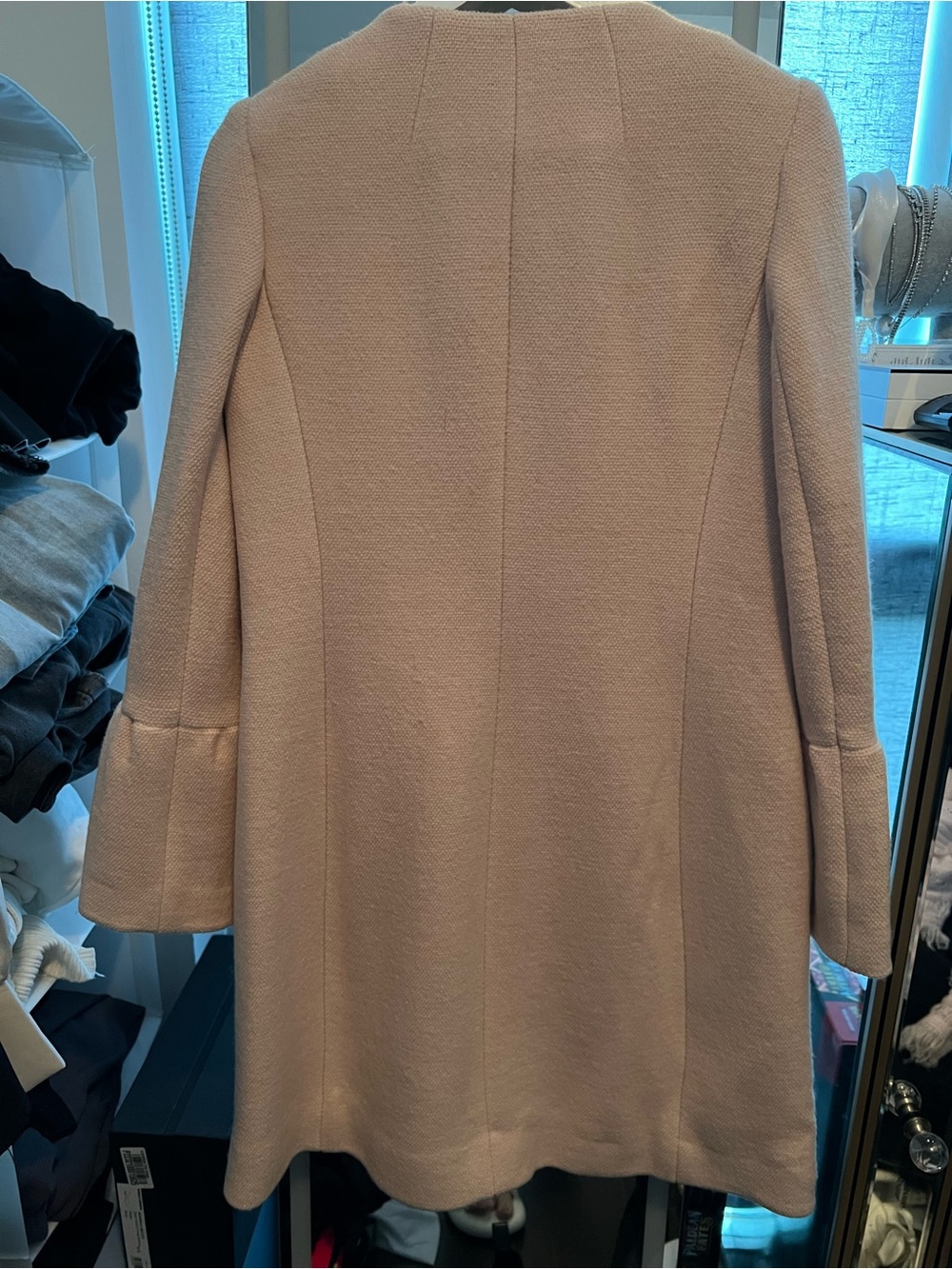 Club Monaco Cream Pea Coat with Black Buttons - Picture 2 of 6